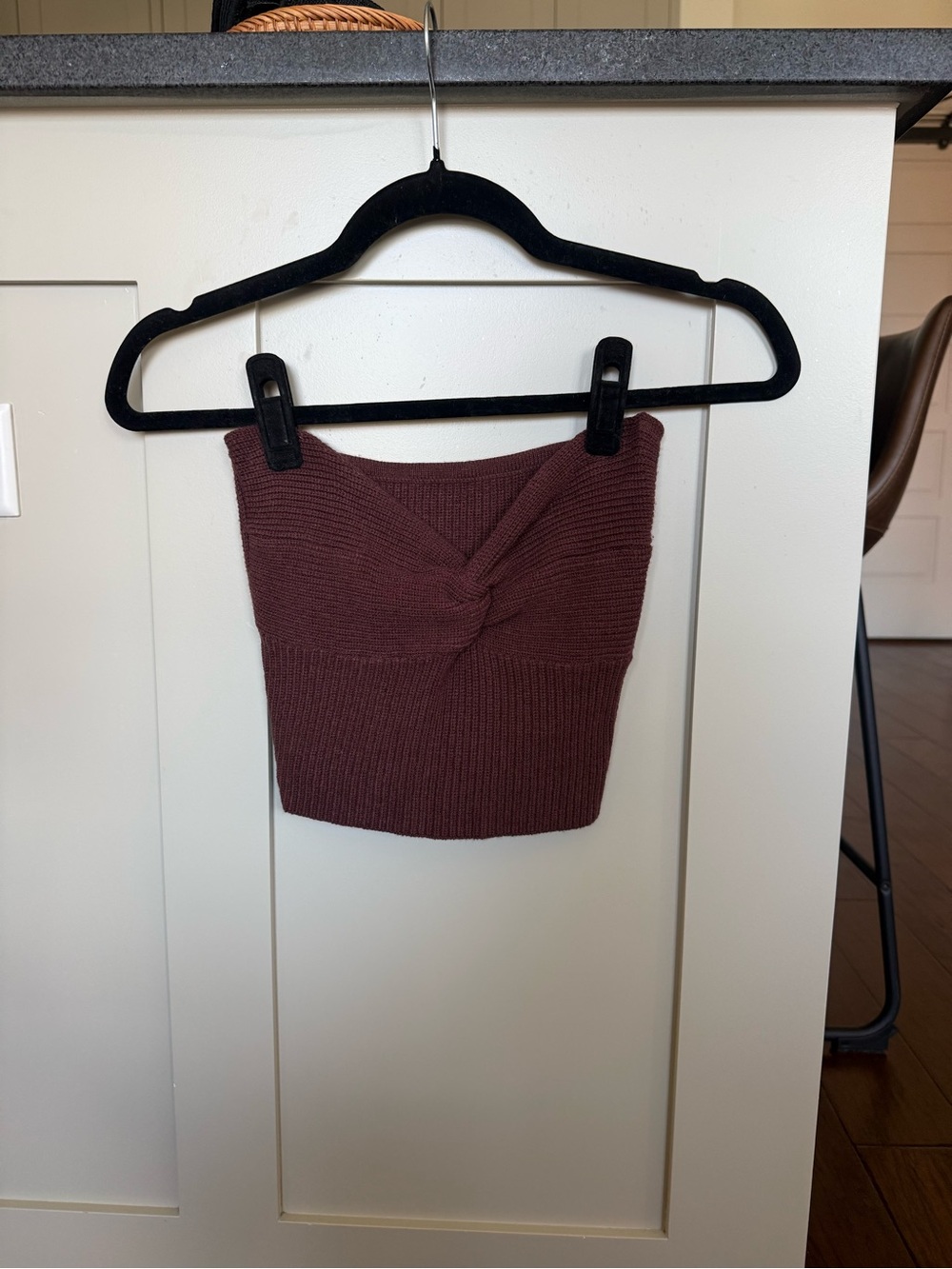 Women’s Twisted Front Knit Tube Top - Brown